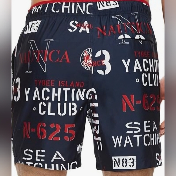 Quick Dry NAUTICA Yacht Club Logo Swim Shorts (S) - Picture 2 of 5